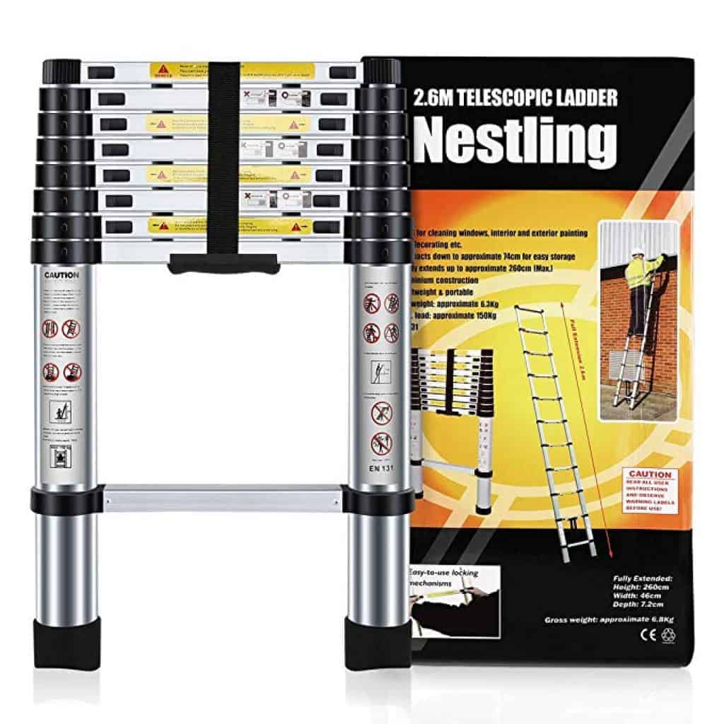 Nestling Multi-Purpose Folding Extensionable Telescopic Aluminium Ladder